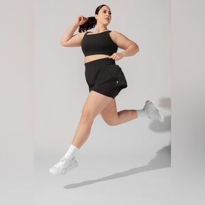 Popflex high waisted super short, black, size 1X